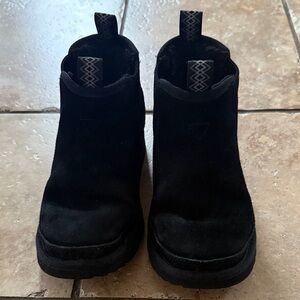 UGG Boys Black Suede Ankle Boots
